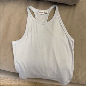 Sunday Best Aritzia Racerback Ribbed Cropped Honor Tank Top in Light Blue size S